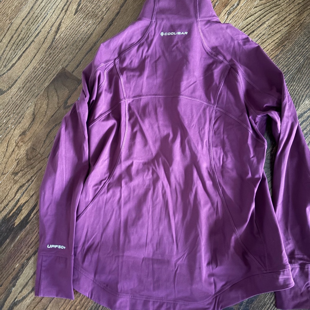 Coolibar Women's Plum Full-Zip Athletic Bomber Jacket - Picture 3 of 5